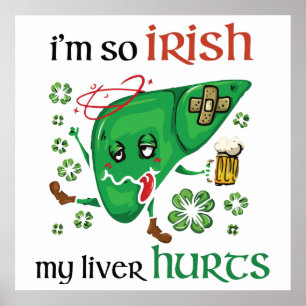 Poster Então irlandês meu fígado dói