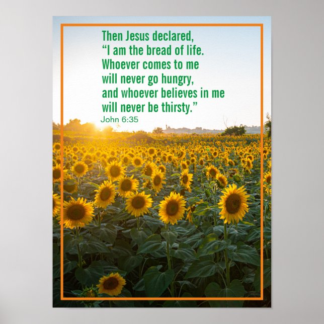 Poster Então Jesus declarou, "Eu sou o pão da vida. (Frente)