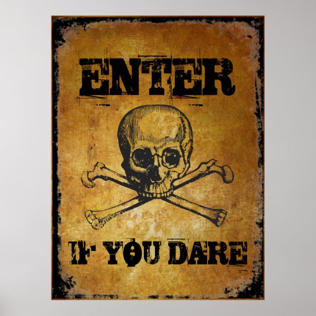 Poster Enter if you dare Halloween prop (Frente)