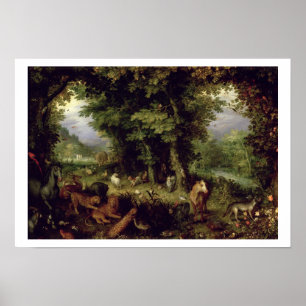 Poster Enterre ou o paraíso terrestre, 1607-08 (óleo na