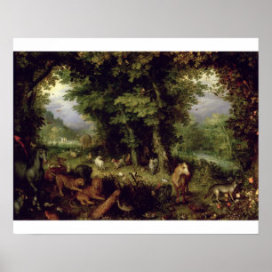Poster Enterre ou o paraíso terrestre, 1607-08 (óleo na