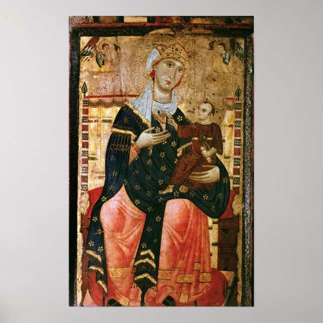 Pôster Enthroned Madonna and Child, c.1260 (Frente)