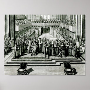 Poster Enthroning do rei James II e do Queen Mary
