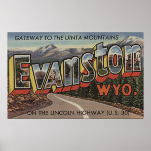 Poster Entrada às montanhas de Uinta - Evanston, WY
