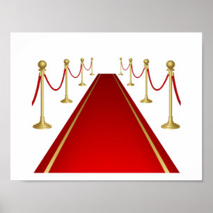 Poster Entrada de Tapete Vermelho com Stanchions Dourados