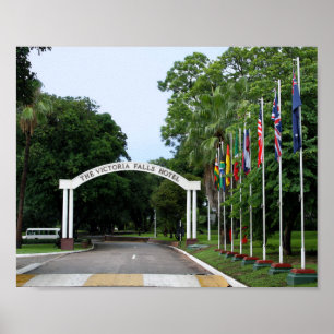 Pôster Entrada do Hotel Victoria Falls 10 x 8 polegadas