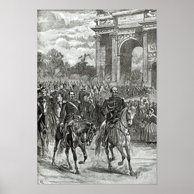 Pôster Entrada Napoleão III e Victor Emmanuel (Frente)