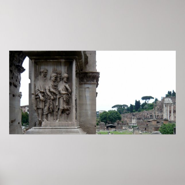 Pôster Entrada romana de ruínas em Roma Itália (Frente)