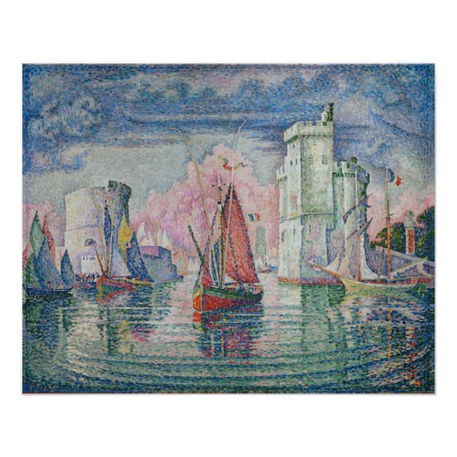 Pôster Entrance of La Rochelle Harbor, Paul Signac (Frente)