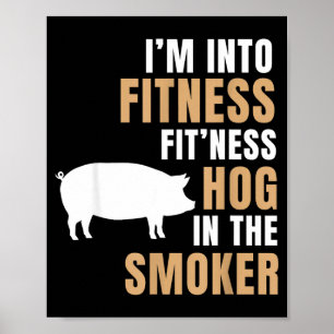 Poster Entrando em fitness porco churrasco fumante assado