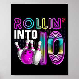 Poster Entrando nos 10 Aniversário de Boliche Festa de 10