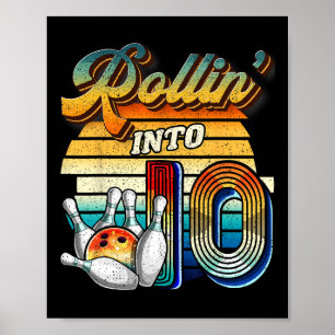 Poster Entrando nos 10 Aniversário de Boliche Festa de An