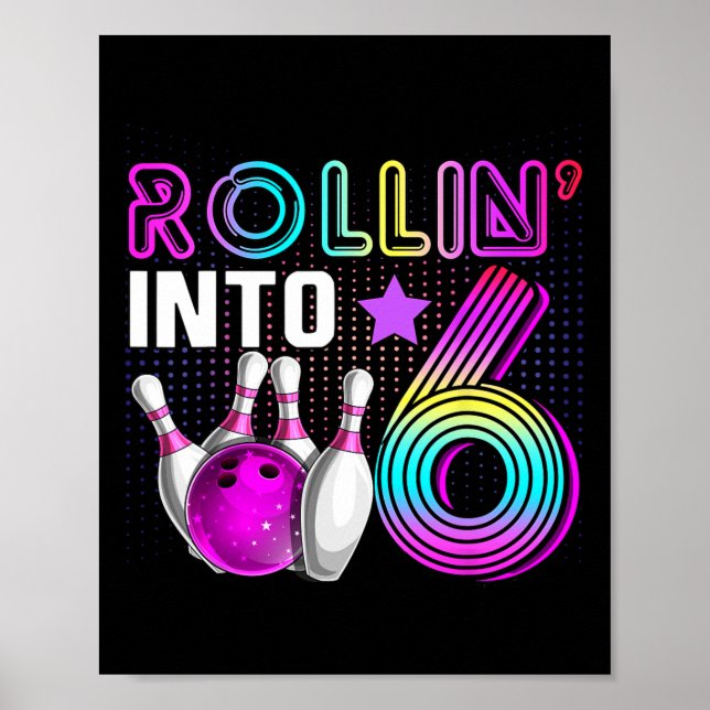 Poster Entrando nos 6 Aniversário de Boliche 6º Aniversár (Frente)