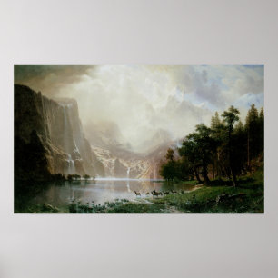 Pôster Entre a serra montanhas de Nevada por Bierstadt