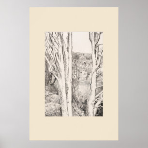 Poster Entre as Árvores Cornwall Eleanor Hughes Reimpress