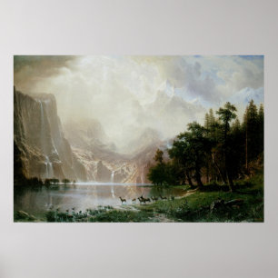Pôster Entre as montanhas de Sierra Nevada por Bierstadt