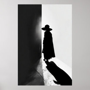 Poster Entre Luz e Sombra: Uma Silhueta Minimalista