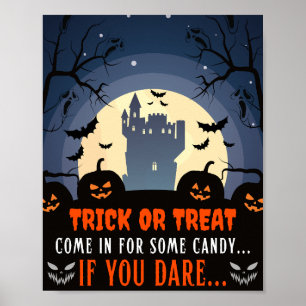 Poster Entre para um doce de louça, boas vindas ao Hallow