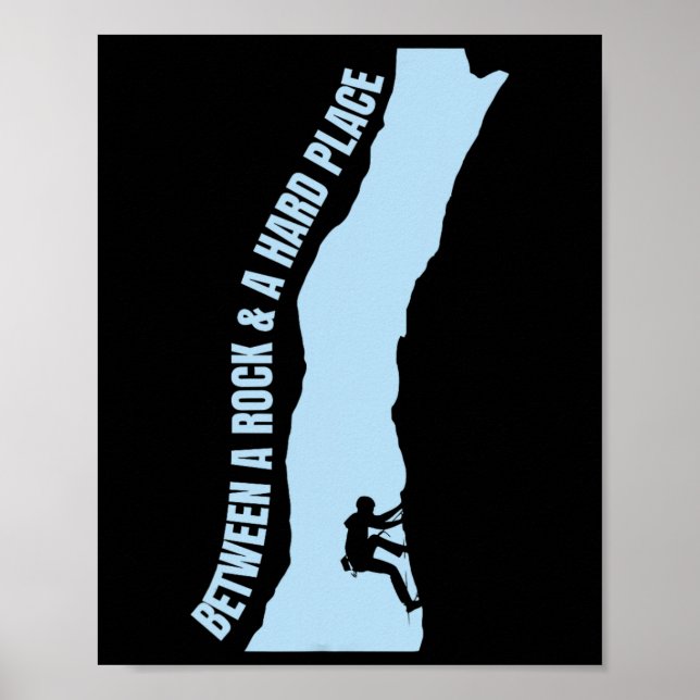 Poster Entre uma rocha e um lugar difícil S escalada Mont (Frente)