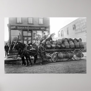 Pôster ENTREGA C. 1895 da CERVEJA de CHICAGO