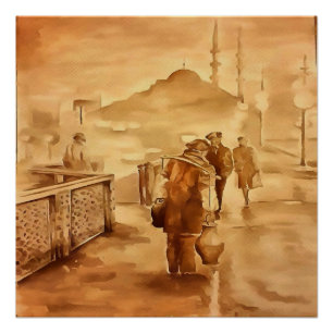 Pôster Entrega De Iogurte Em Istambul, Pintura Histórica