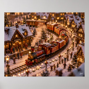Poster Entrega de Trem de Natal em Miniatura