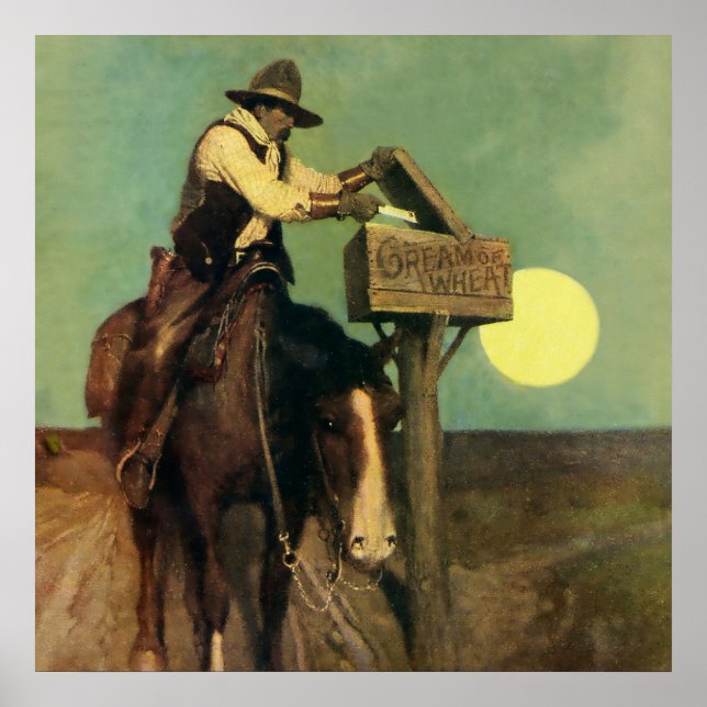 Poster "Entrega Rural" Arte Ocidental do NC Wyeth (Frente)