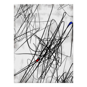 Pôster Entrelaçado – Arte Abstrata Gestual Contemporânea