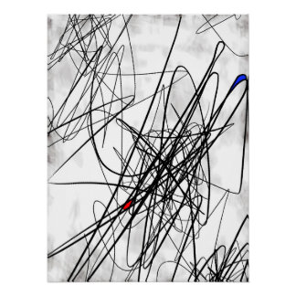 Pôster Entrelaçado – Arte Abstrata Gestual Contemporânea