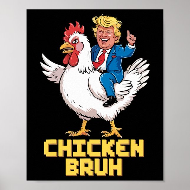Poster Entrevista Engraçado Com Jogo De Frango Para Homen (Frente)