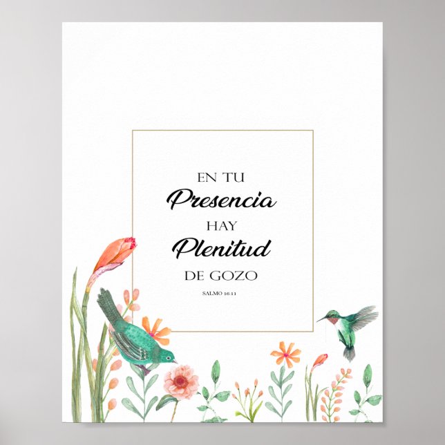 Poster Entu presencia hay plenitud de gozo Póster (Frente)