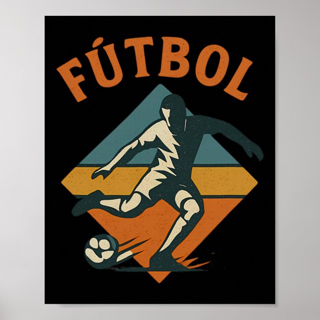 Poster Entusiasta de Futebol Estilo Retro Vintage  (Frente)