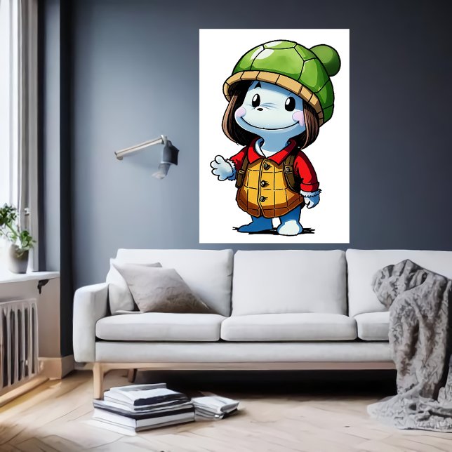 Poster Entusiasta do chapéu tartaruga | Arte AI (Criador carregado)