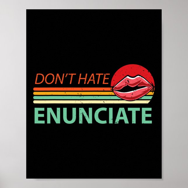 Poster Enunciar Diversão do Lip do Sinal ASL Lendo surdo  (Frente)