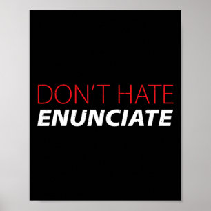 Poster Enunciar Diversão do Lip do Sinal ASL Lendo surdo 