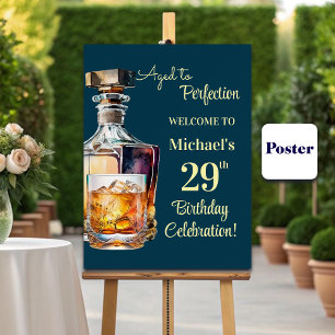 Poster Envelhecido à Perfeição Homens 29º Aniversário Whi