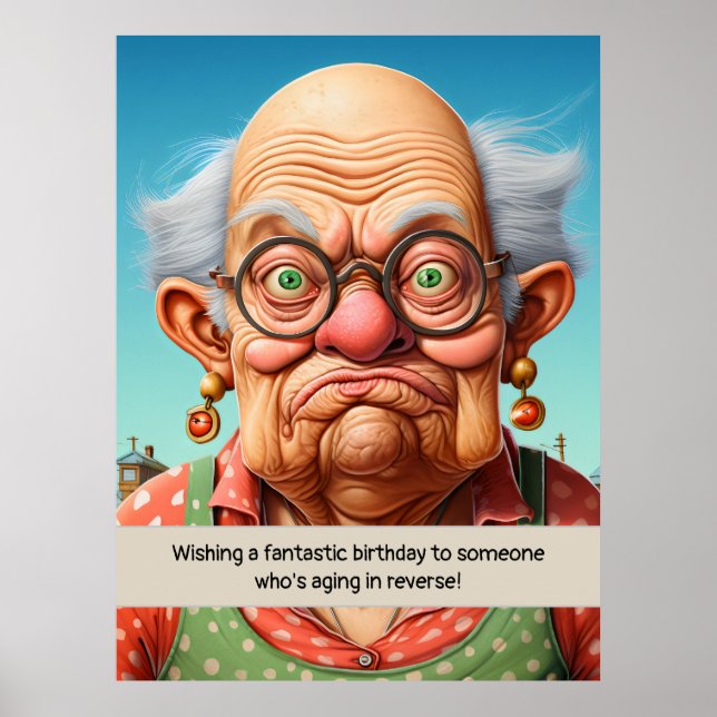 Poster Envelhecimento no marco inverso Aniversário (Frente)