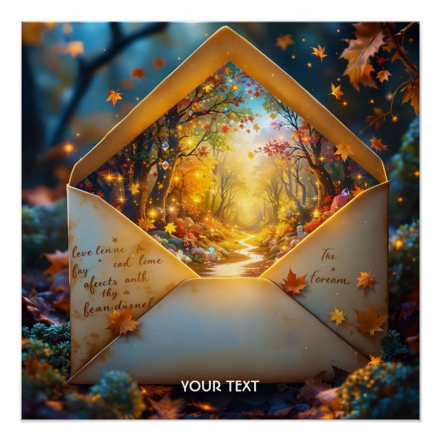 Pôster Envelope de outono fantasioso e bonito (Frente)