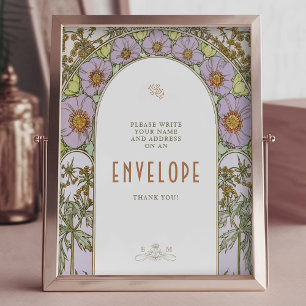 Poster Envelope Sinal de convidados Vintage Art Nouveau p