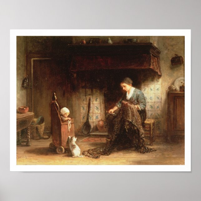 Pôster Enviando as redes (óleo no painel) (Frente)