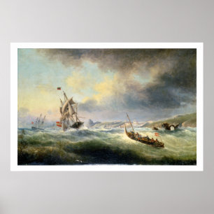 Poster Enviando fora da costa espanhola, 1845