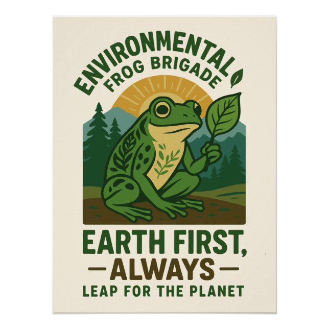 Pôster Environmental Frog Brigade – Earth First, Always (Frente)