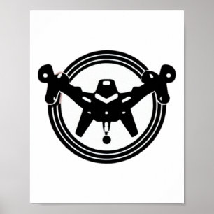 Poster Enxame de drones Uav Rpv Equipe de piloto Arte Ucr