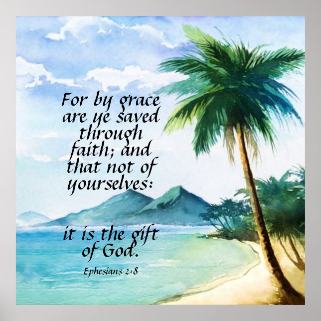 Poster Ephesianos 2:8 (Frente)