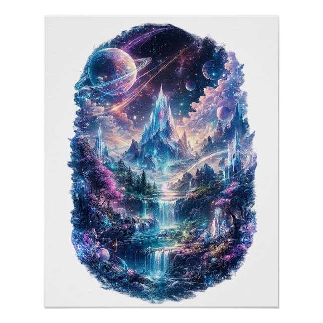 Pôster  Epic Cosmic Fantasy World Art (Frente)
