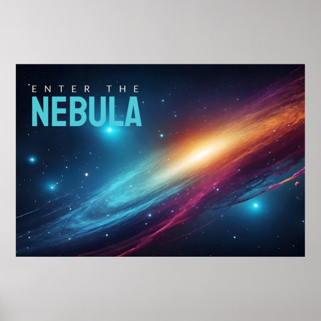 Poster Epic Cosmic Supernova Neon Abstract Space Art Post (Frente)