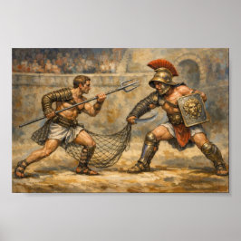 Poster Epic Roman Gladiator Battle Traditional Foes