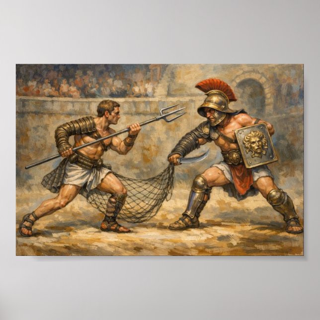 Poster Epic Roman Gladiator Battle Traditional Foes (Frente)