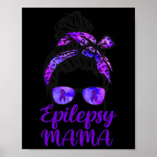 Poster Epilepsia Mamã Messaging Bun Hair Gles Bandana Pur