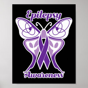 Poster Epilepsia Sensibilização Borboleta do Dia Púrpura 